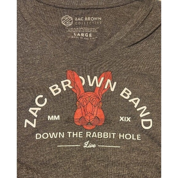 Zac Brown Band Down The Rabbit Hole Live Tour Women's Shirt Size Large - Picture 4 of 5